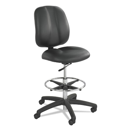 Safco Chair, Black Back, 26 in W 26" L 54" H, Armless, Vinyl Seat 7084BL